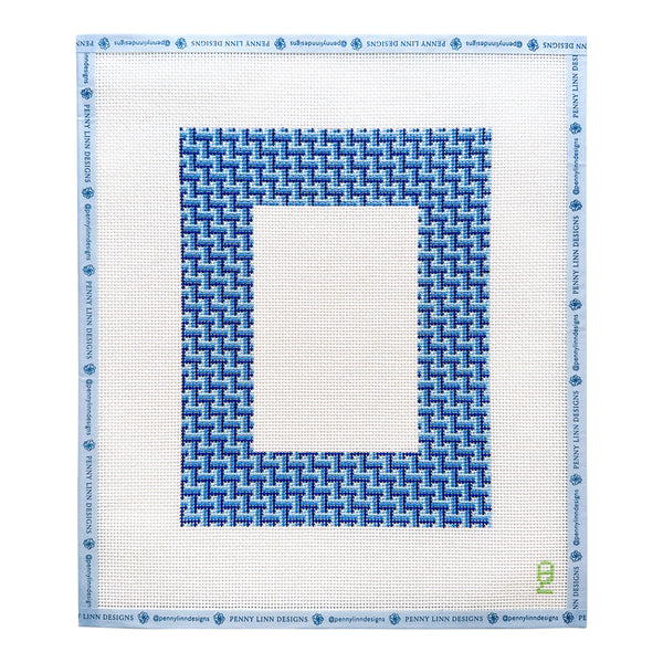 Blue Ombre Basketweave Needlepoint Frame