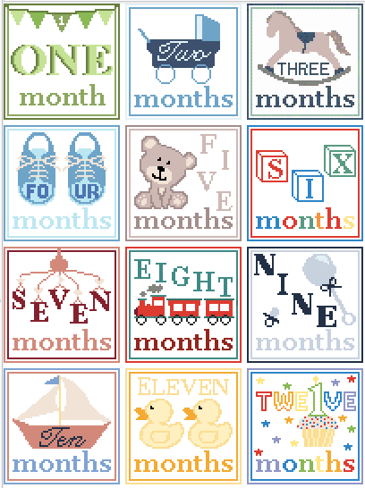 12 Month Milestone Canvas Collection - Penny Linn Designs - Penny Linn Designs